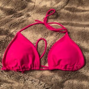 bright pink bikini top